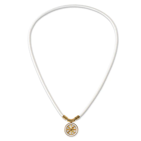 Healthcare necklace Earth mini Fine Necklace (White×Gold) 43cm