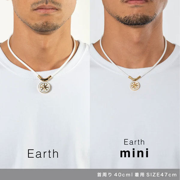 Healthcare necklace Earth mini Fine Necklace (White×Gold) 47cm