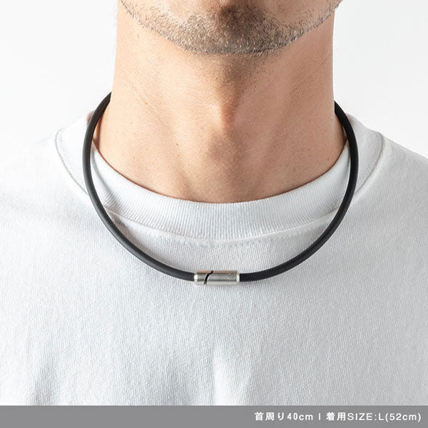 Healthcare Bold Necklace Stack Silver×Black / 52cm