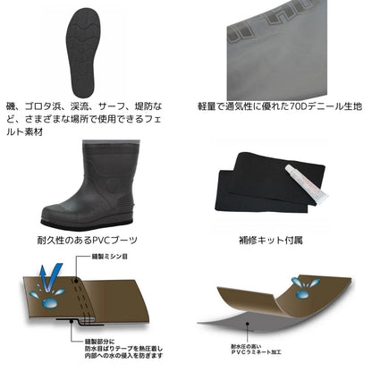 OH-001F ヒップウェダー70D (フェルトソール)