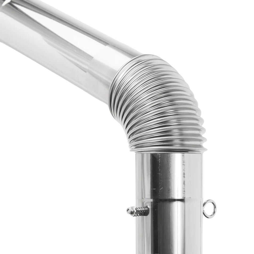 薪ストーブ煙突80φフランジ・ダンパー付ボトム  (325mm)  OG2309PBDF-80