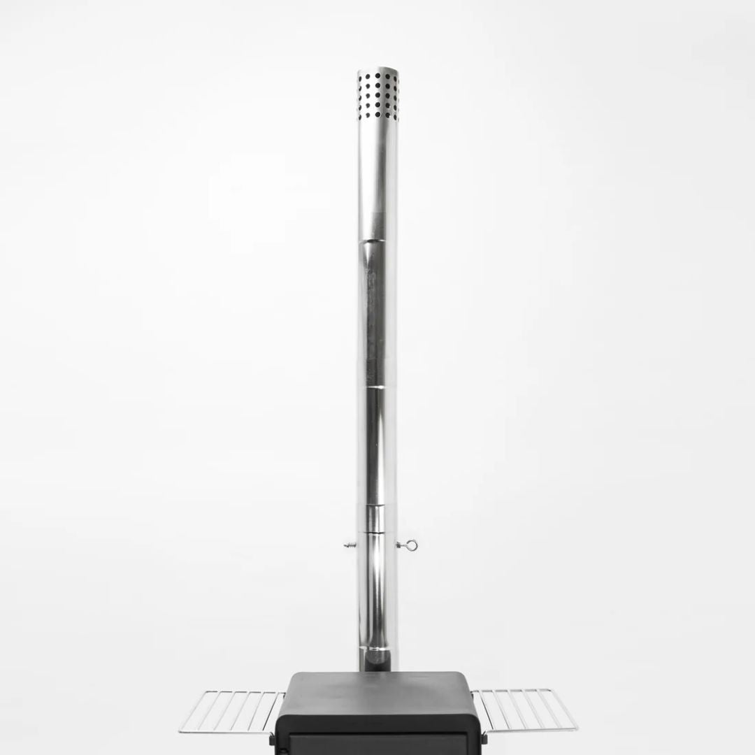 薪ストーブ煙突80φフランジ・ダンパー付ボトム  (325mm)  OG2309PBDF-80