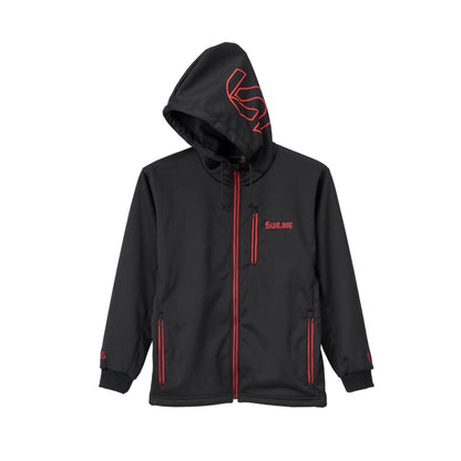 SUW-02403 フリースフルジップフーディ ブラックｘSUNLINEレッド