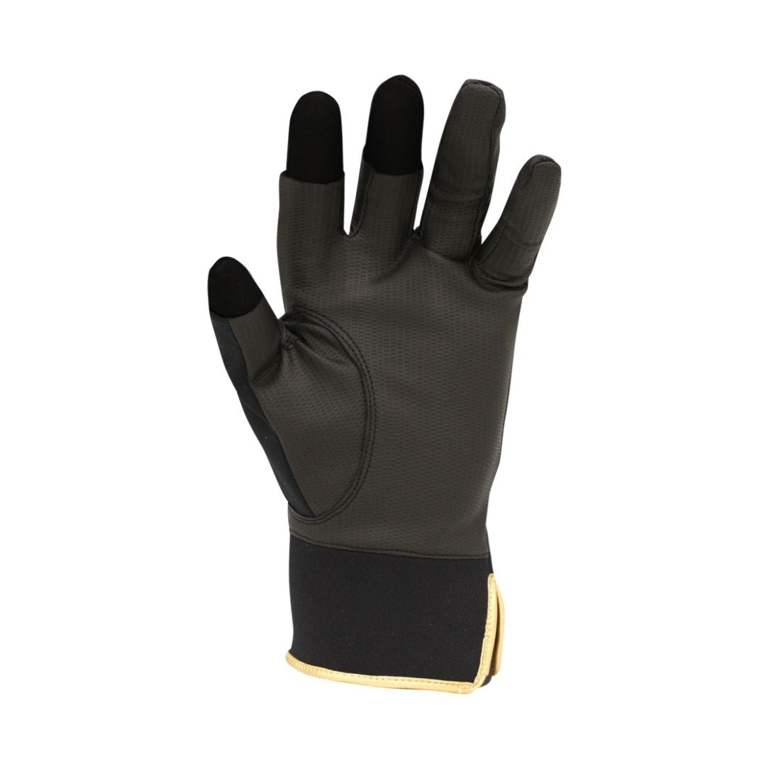 SUG-239 スペシャリスト防風グローブ (3本) ブラックｘ獅子ゴールド