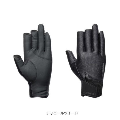 GL-055Y 03 タイタニューム・アルファ グローブ 3セミロング チャコールツイード