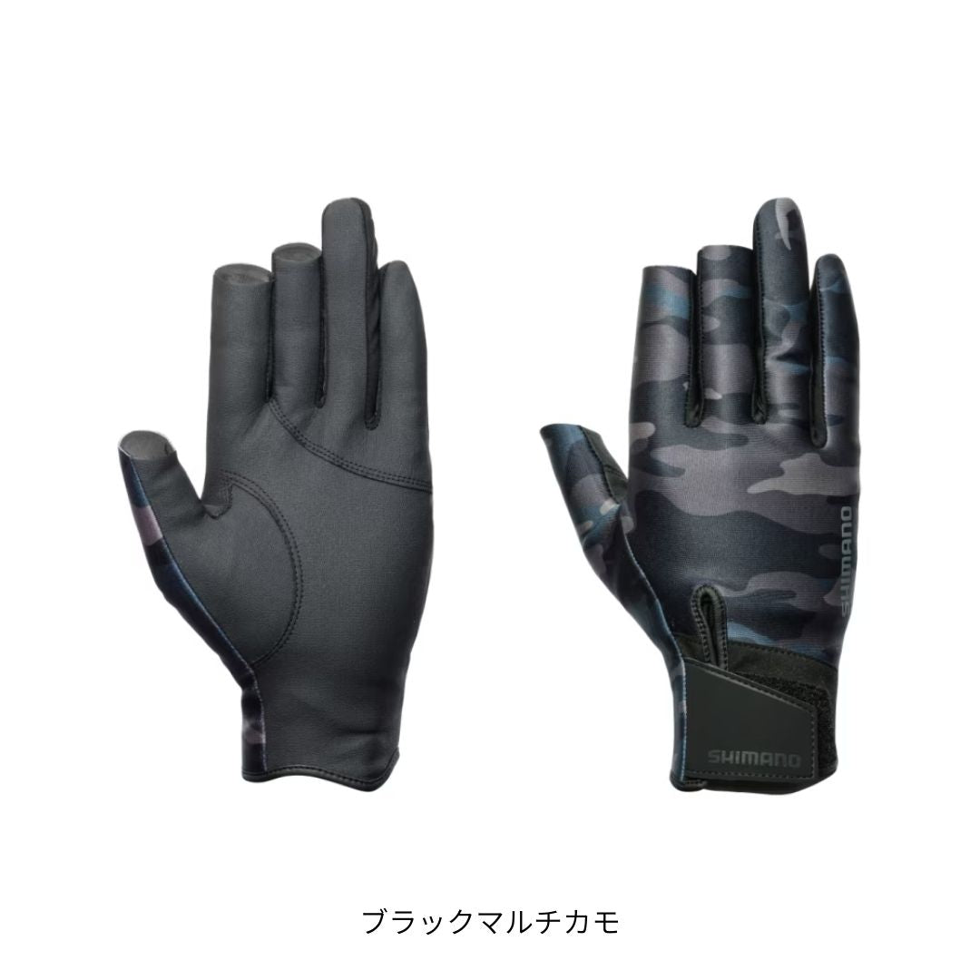 GL-055Y 03 タイタニューム・アルファ グローブ 3セミロング ブラックマルチカモ