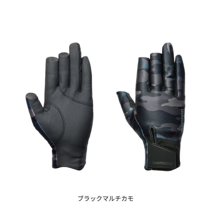 GL-055Y 03 タイタニューム・アルファ グローブ 3セミロング ブラックマルチカモ
