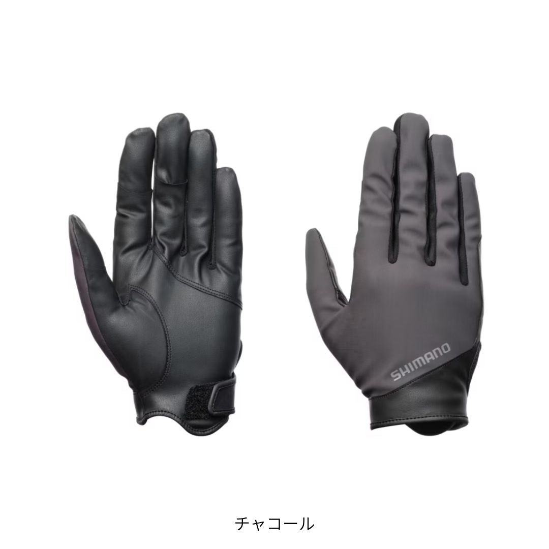 GL-071Y 01 ベーシックウォーム グローブ 指出し チャコール