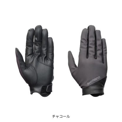 GL-071Y 01 ベーシックウォーム グローブ 指出し チャコール
