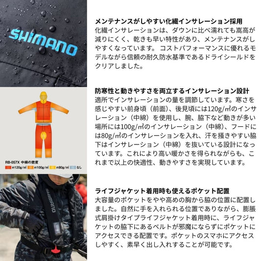 RB-057X ベーシックインサレーション レインスーツ 01 ブルー