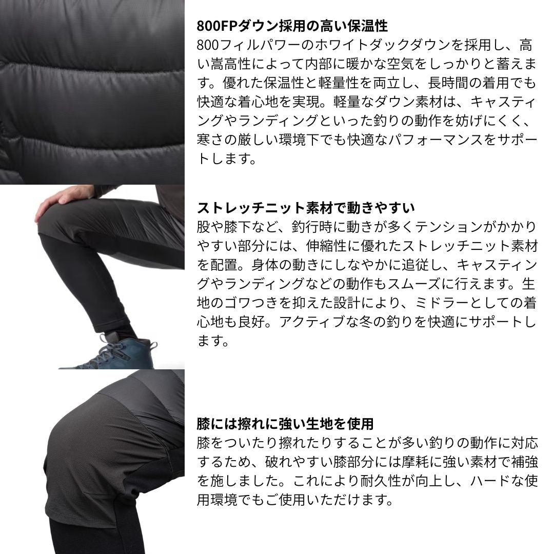 WP-052X ハイブリッド ダウンパンツ リアルブラック