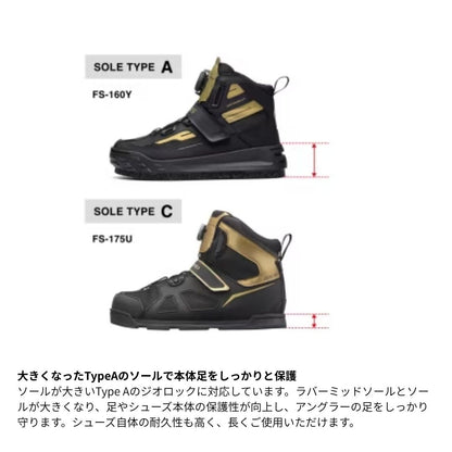 FS-160Y ジオロックDS+シューズ カットラバーピンフェルト ブラック