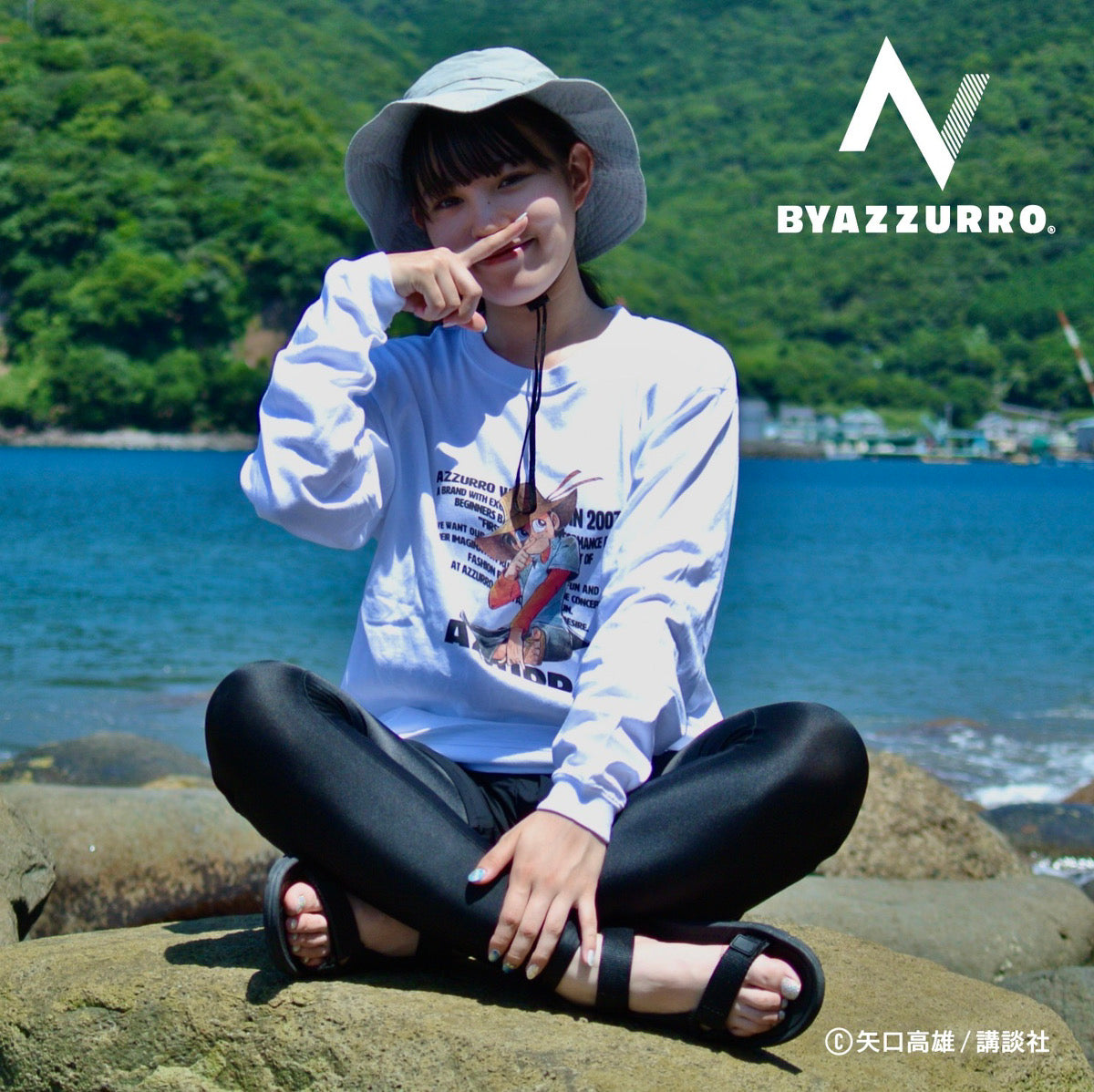 【AZZURRO】釣りキチ三平　Ｌ／Ｓ　ＴＥＥ Az-23f-T-13