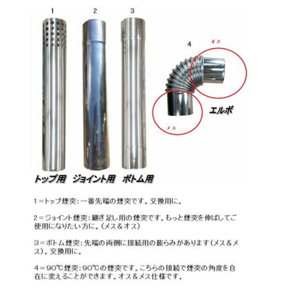 Locomo ストーブ煙突ジョイント80φ PJ-80 10103