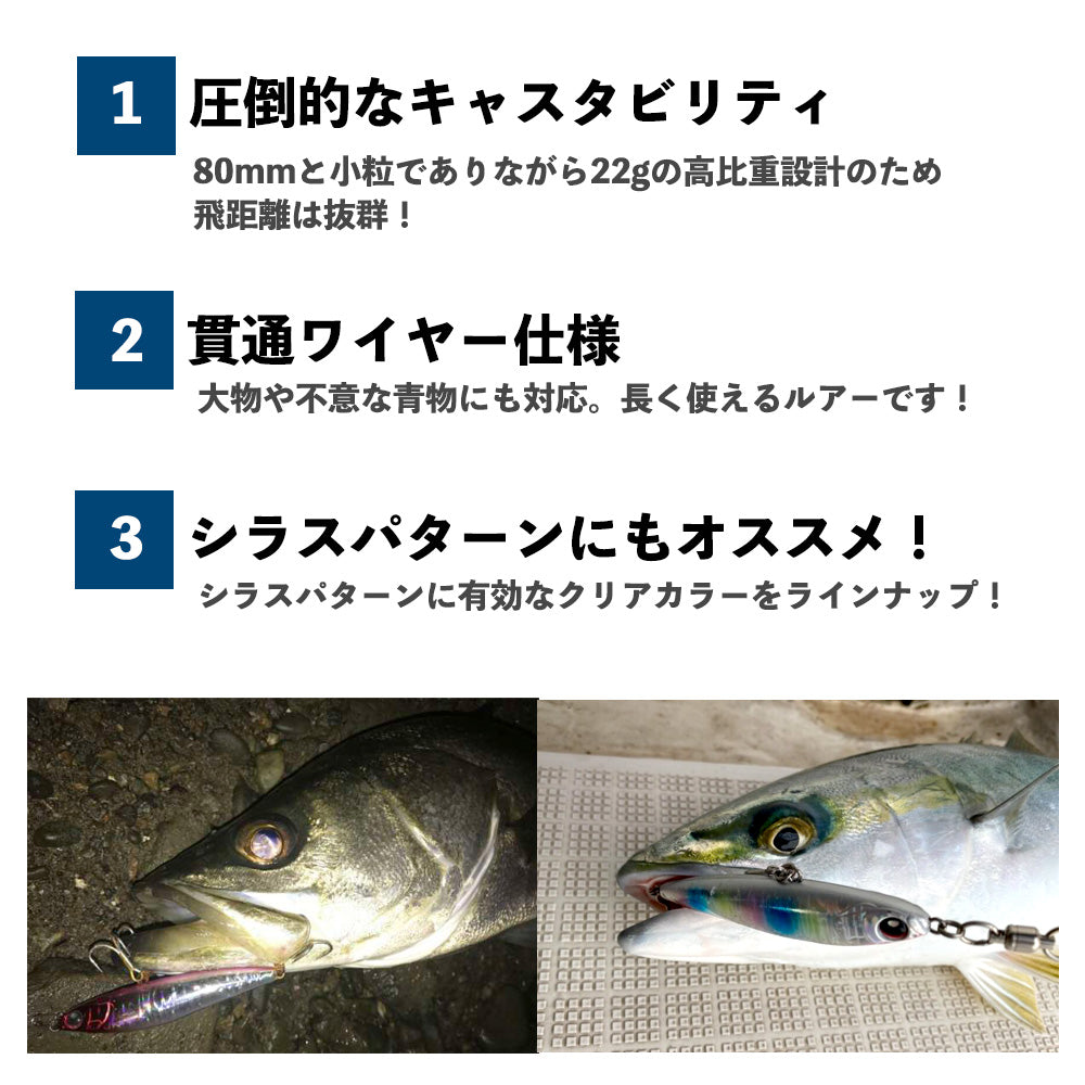 徹湾 シンキングペンシル　　リバーシーバス　シラスパターン