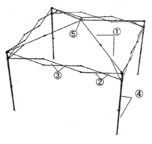 (4)ルーフフレーム　（M-3271 クイックシェード DX300UV-S 用パーツ） M-3271-09