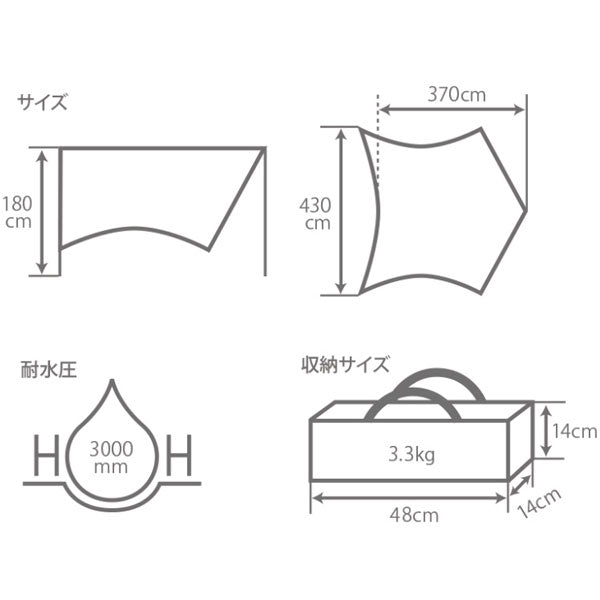 ライダーズコンフォートタープ UV50+/耐水圧3000mm TT5-282