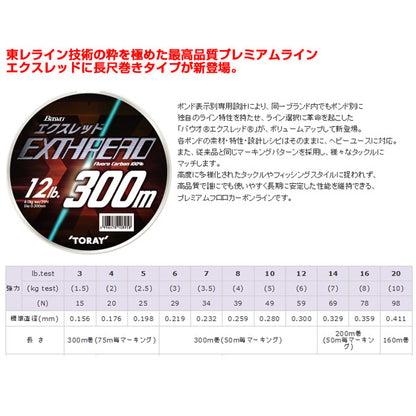 バウオ エクスレッド ボリュームアップタイプ フロロ 200m