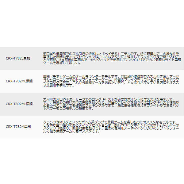 クロステージ crx-t782ML 黒鯛