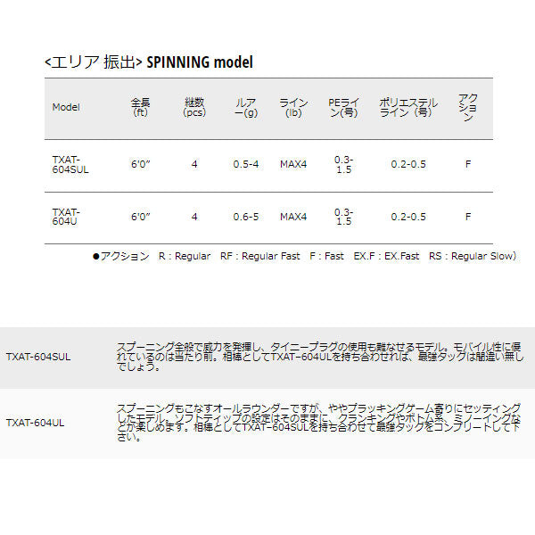 トラパラ エリア振出 SPINNING model