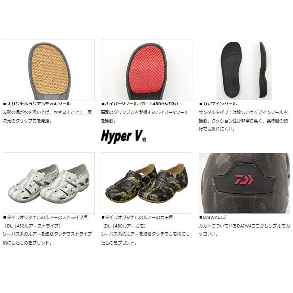 ダイワ ラジアルデッキフィットサンダル DL-1480 ルアーカモ
