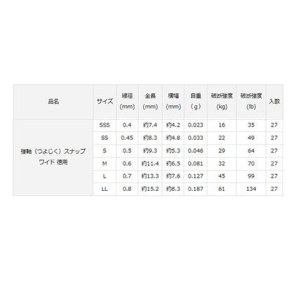 強軸スナップ ワイド 徳用