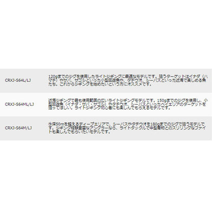 クロステージ ライトジギング LIGHT JIGGING SPINNNIG【数量限定特価（特価のため保証書無し）】