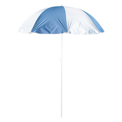 シーサイドUVカットパラソル180cm（ブルー×シルバー） M-1537